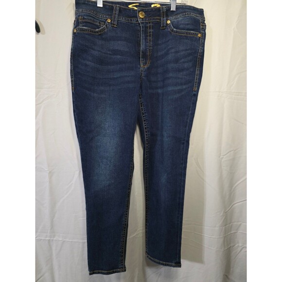 Seven7 Denim - Seven7 Starlette Crop Womens Jeans Size 14 M1779DG Blue Denim Straight